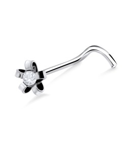 Knotty Flower Stone Curved Nose Stud NSKB-779